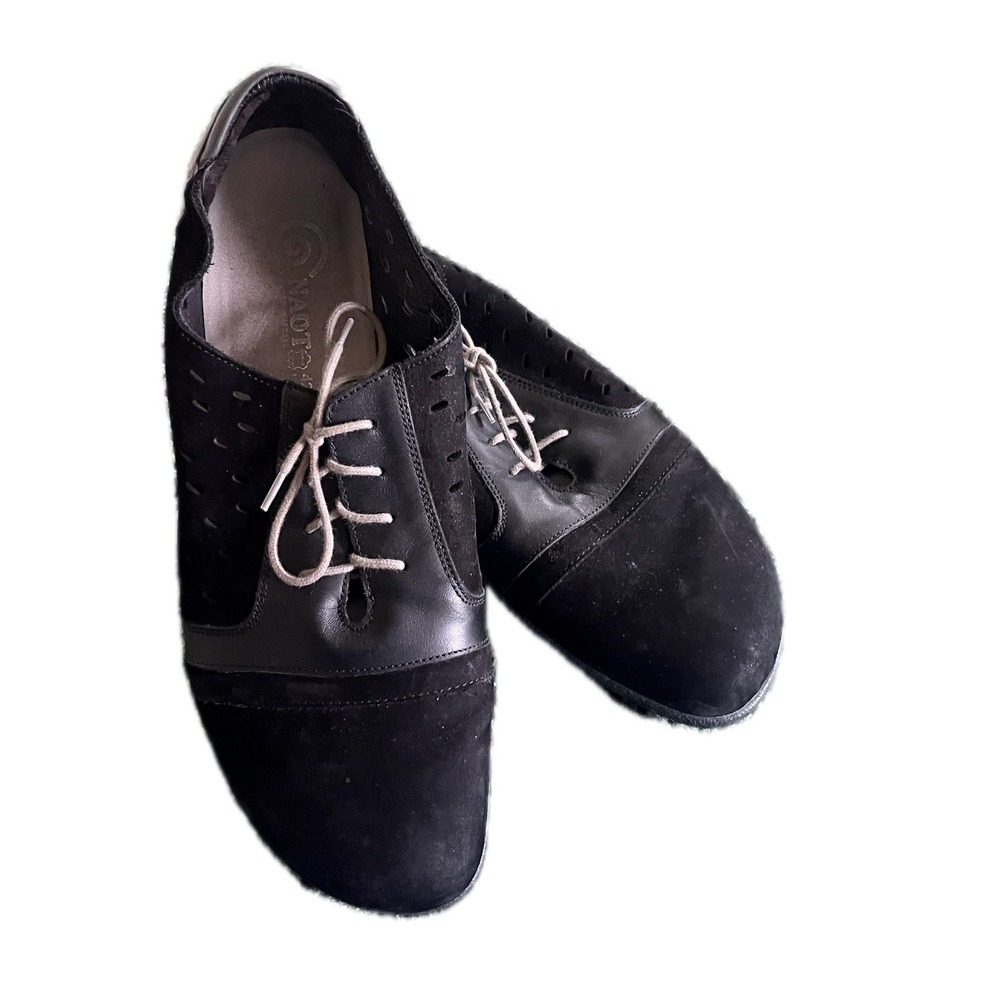 Naot Black Leather Suede Perforated Lace Up Comfort Oxford Shoes Size 42